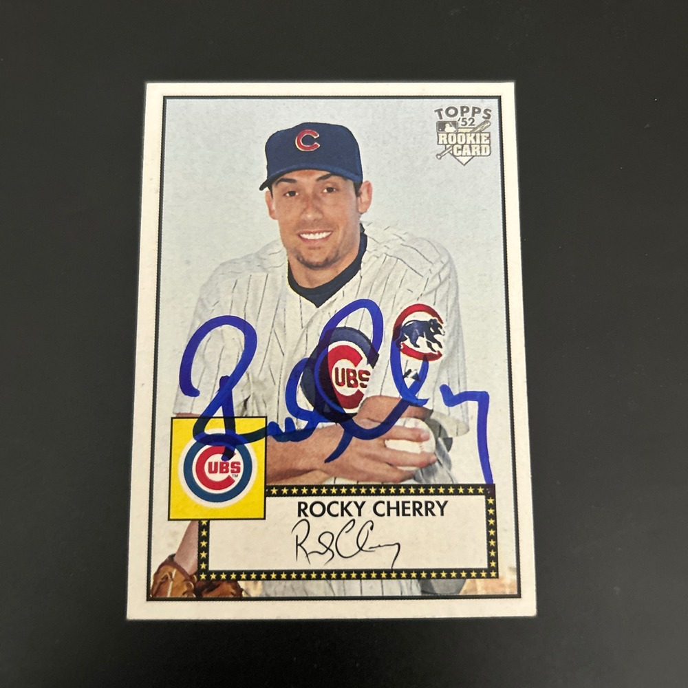 Rocky Cherry Autographed 2007 Topps Heritage 52 Rookie Card 126 Chicago Cubs